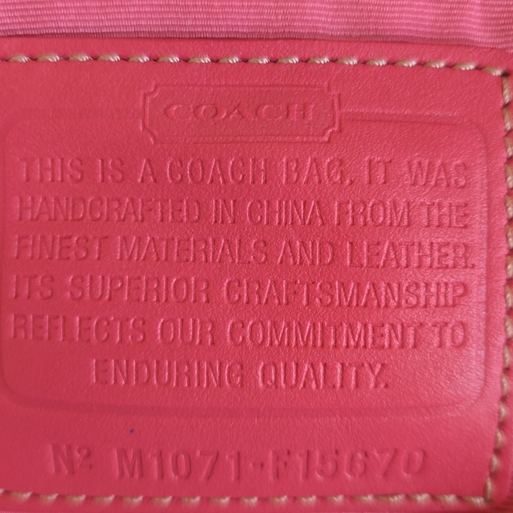 Coach Coral Tote 14L X 10 H X 8W measurements. - Picture 8 of 15